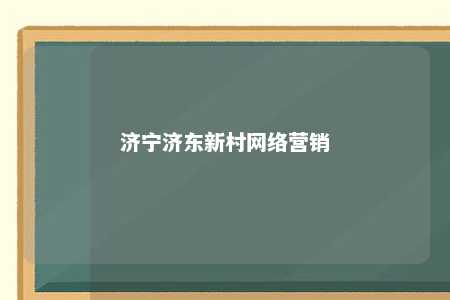 济宁济东新村网络营销