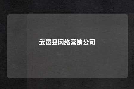 武邑县网络营销公司