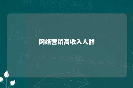 网络营销高收入人群