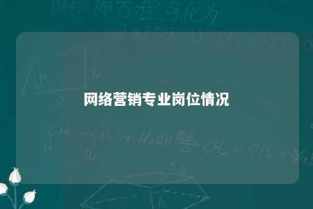 网络营销专业岗位情况