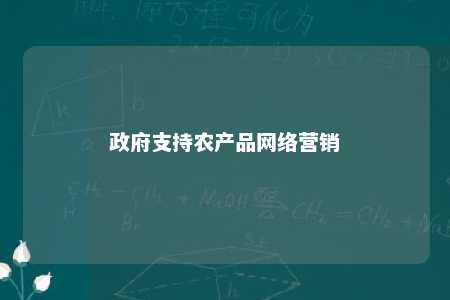 政府支持农产品网络营销