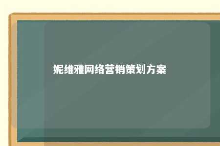 妮维雅网络营销策划方案