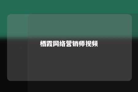 栖霞网络营销师视频