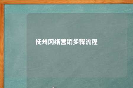 抚州网络营销步骤流程