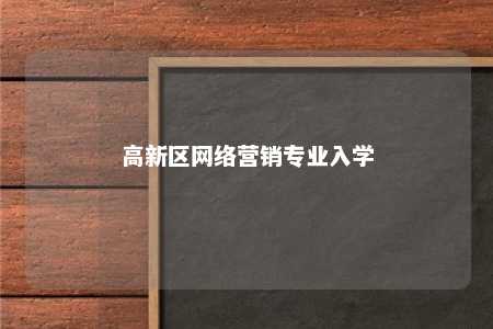 高新区网络营销专业入学