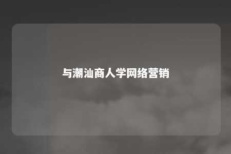 与潮汕商人学网络营销