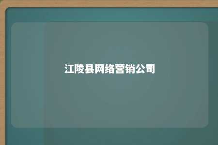 江陵县网络营销公司