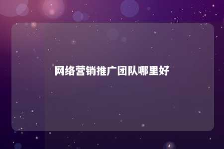 网络营销推广团队哪里好