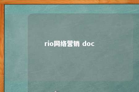 rio网络营销 doc