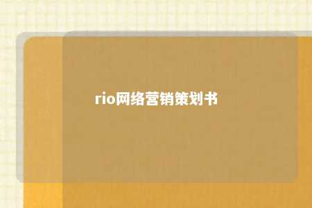 rio网络营销策划书