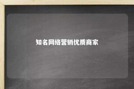 知名网络营销优质商家