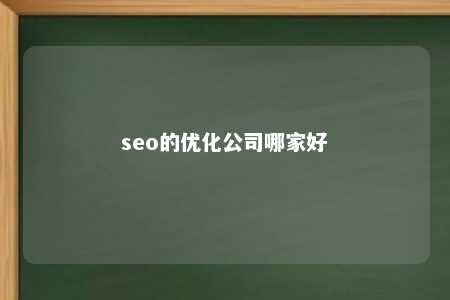 seo的优化公司哪家好