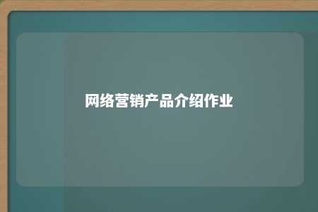 网络营销产品介绍作业