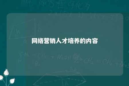 网络营销人才培养的内容