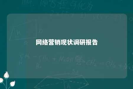 网络营销现状调研报告