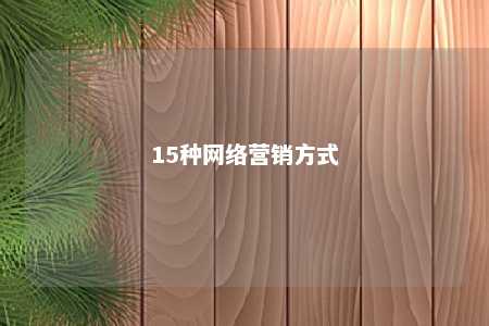 15种网络营销方式