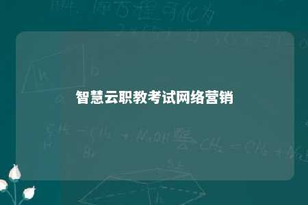 智慧云职教考试网络营销