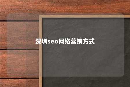 深圳seo网络营销方式