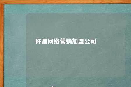 许昌网络营销加盟公司