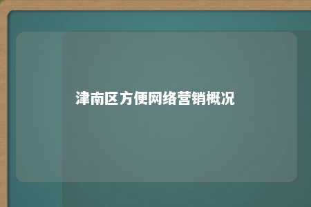 津南区方便网络营销概况