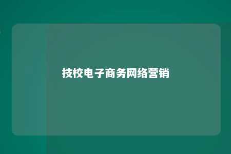 技校电子商务网络营销