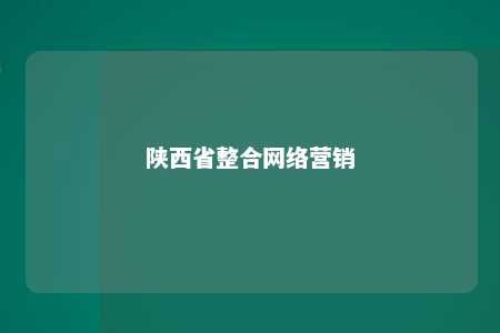 陕西省整合网络营销