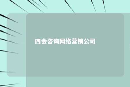 四会咨询网络营销公司