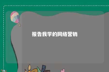 报告我学的网络营销