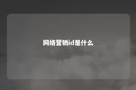 网络营销id是什么