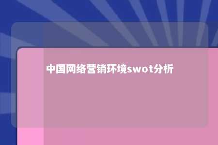 中国网络营销环境swot分析