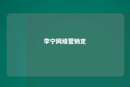 李宁网络营销定