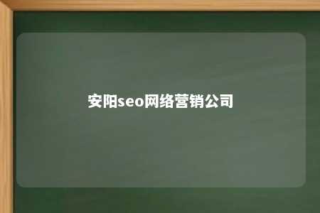 安阳seo网络营销公司