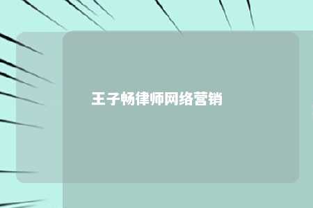 王子畅律师网络营销