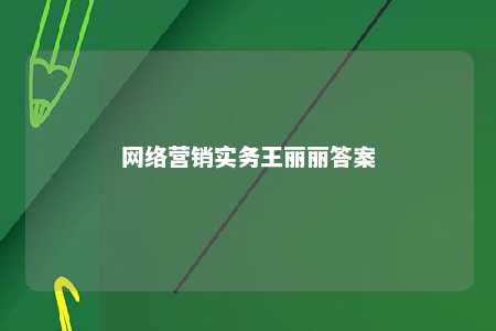 网络营销实务王丽丽答案