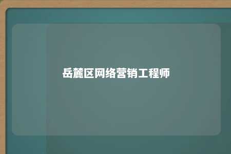 岳麓区网络营销工程师