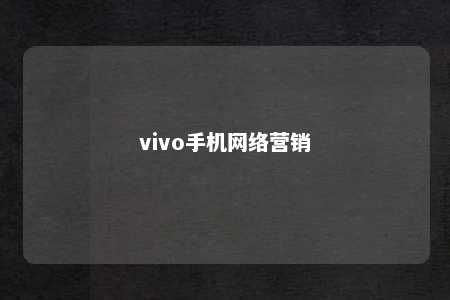 vivo手机网络营销